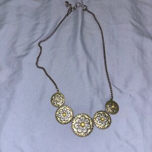 Lucky Brand Gold and Silver Medallion Necklace